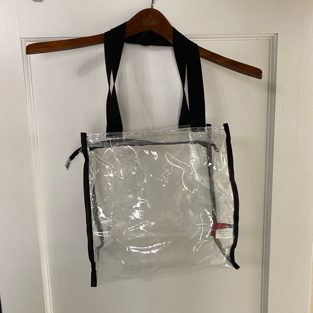Clear stadium tote bag